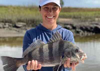 a fisherman with a blackdrum